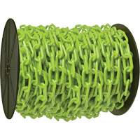 Chaîne de s&eacute;curit&eacute; en plastique robuste, Vert, Maillon de 2", 100' de long Distribution Élite MP