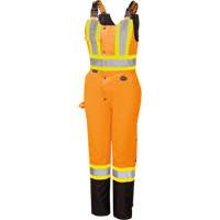 5040BBW Women's High-Visibility Waterproof Safety Overalls, Polyester, X-Small, Black/High Visibility Orange Distribution Élite MP