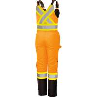 5040BBW Women's High-Visibility Waterproof Safety Overalls, Polyester, X-Small, Black/High Visibility Orange Distribution Élite MP