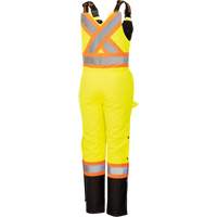 5041BBW Women's High-Visibility Waterproof Safety Overalls, Polyester, X-Small, Black/High Visibility Lime-Yellow Distribution Élite MP