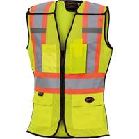 489 Women's High-Visibility Safety Tear-Away Vest, High Visibility Lime-Yellow, X-Small, Polyester Distribution Élite MP
