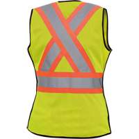 489 Women's High-Visibility Safety Tear-Away Vest, High Visibility Lime-Yellow, X-Small, Polyester Distribution Élite MP
