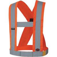 5491 High-Visibility 4" Wide Adjustable Safety Sash, Meets/Exceeds CSA Z96 Class 2 - Level 2, High Visibility Orange, Silver Reflective Colour, One Size Distribution Élite MP