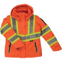 Womens Insulated Flex Safety Jacket, Polyester, High Visibility Orange, X-Small Distribution Élite MP