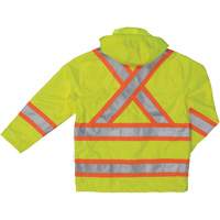 Ripstop Safety Rain Jacket, Polyester, X-Small, High Visibility Lime-Yellow Distribution Élite MP