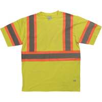 Short Sleeve Safety T-Shirt, Cotton, X-Small, High Visibility Lime-Yellow Distribution Élite MP