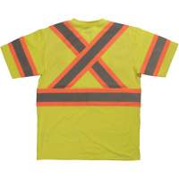 Short Sleeve Safety T-Shirt, Cotton, X-Small, High Visibility Lime-Yellow Distribution Élite MP