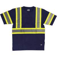 Short Sleeve Safety T-Shirt, Cotton, X-Small, Navy Blue Distribution Élite MP
