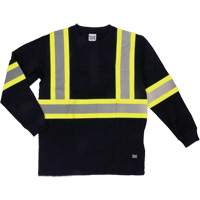 Long Sleeve Safety T-Shirt, Cotton, X-Small, Black Distribution Élite MP