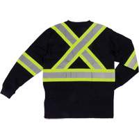Long Sleeve Safety T-Shirt, Cotton, X-Small, Black Distribution Élite MP