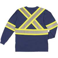Long Sleeve Safety T-Shirt, Cotton, X-Small, Navy Blue Distribution Élite MP