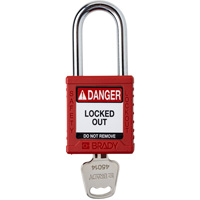 Cadenas de verrouillage Velocity, Rouge, Cl&eacute;s diff&eacute;rentes, Nylon, Largeur de 1-1/2" Distribution Élite MP