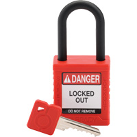 Cadenas de verrouillage de s&eacute;curit&eacute; Velocity, Rouge, Cl&eacute;s diff&eacute;rentes, Nylon, Largeur de 1-1/2" Distribution Élite MP