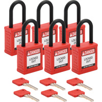Cadenas de verrouillage Velocity, Rouge, Cl&eacute;s identiques, Nylon, Largeur de 1-1/2" Distribution Élite MP
