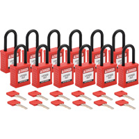 Cadenas de verrouillage Velocity, Rouge, Cl&eacute;s diff&eacute;rentes, Nylon, Largeur de 1-1/2" Distribution Élite MP