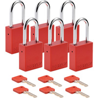 Cadenas de verrouillage Velocity, Rouge, Cl&eacute;s identiques, Aluminium, Largeur de 1-1/2" Distribution Élite MP
