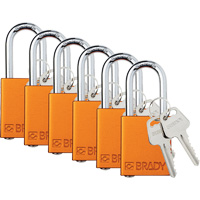 Cadenas de verrouillage Velocity, Orange, Cl&eacute;s diff&eacute;rentes, Aluminium, Largeur de 1-1/2" Distribution Élite MP