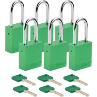 Cadenas de verrouillage Velocity, Vert, Cl&eacute;s diff&eacute;rentes, Aluminium, Largeur de 1-1/2" Distribution Élite MP