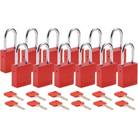 Cadenas de verrouillage Velocity, Rouge, Cl&eacute;s diff&eacute;rentes, Aluminium, Largeur de 1-1/2" Distribution Élite MP
