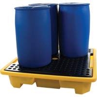 Palette de d&eacute;versements pour quatre barils, Capacit&eacute; de d&eacute;versement 66 gal. US, 57,5" x 57,5" x 12" Distribution Élite MP