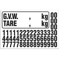 Trousse de num&eacute;rotation de la masse brute du v&eacute;hicule (MBV) pour camion, Num&eacute;ros/lettres/ponctuation assortis, Noir Distribution Élite MP