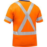 Chemise &agrave; manches courtes et X au dos Bisley, Poly-coton, Petit, Orange haute visibilit&eacute; Distribution Élite MP