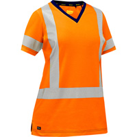 Chemise &agrave; manches courtes et X au dos Bisley pour femmes, Poly-coton, Petit, Orange haute visibilit&eacute; Distribution Élite MP