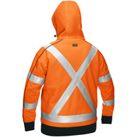 Coton ouat&eacute; doubl&eacute; de sherpa avec capuchon &agrave; fermeture &eacute;clair compl&egrave;te et X au dos Bisley pour femmes, Petit, Orange haute visibilit&eacute; Distribution Élite MP
