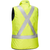 Veste bouffante, enveloppante et r&eacute;versible avec X au dos Bisley pour femmes, Jaune lime haute visibilit&eacute;, Petit, Polyester Distribution Élite MP