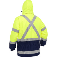 Bisley&reg; X-Back Extreme Cold Jacket with Navy Bottom, Polyester, High Visibility Lime-Yellow, Small Distribution Élite MP