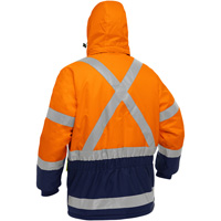 Bisley&reg; X-Back Extreme Cold Jacket with Navy Bottom, Polyester, High Visibility Orange, Small Distribution Élite MP