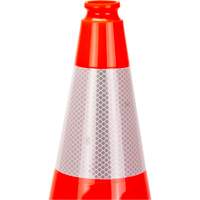 C&ocirc;ne de signalisation de premi&egrave;re qualit&eacute;, 18", Orange, Bande(s) r&eacute;fl&eacute;chissante(s) 6" Distribution Élite MP