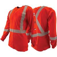 Atlas Guardian&reg; FR/AR Henley Shirts with 2" Striping, X-Small, High Visibility Orange Distribution Élite MP