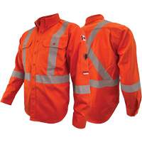 Atlas Guardian&reg; FR/AR Work Shirts with 2" Striping, X-Small, High Visibility Orange Distribution Élite MP