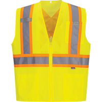 Veste de s&eacute;curit&eacute; &agrave; bandes contrastantes, Jaune lime haute visibilit&eacute;, Petit, Polyester Distribution Élite MP