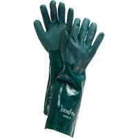 Double Dipped Green Gloves, 18" L, PVC, Cotton Jersey Inner Lining, 70-mil Distribution Élite MP