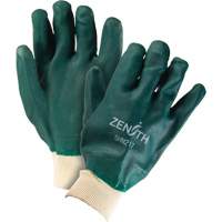 Double Dipped Green Gloves, 10" L, PVC, Cotton Jersey Inner Lining, 70-mil Distribution Élite MP