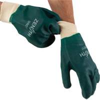 Double Dipped Green Gloves, 10" L, PVC, Cotton Jersey Inner Lining, 70-mil Distribution Élite MP