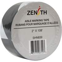 Aisle Marking Tape, 2" x 108', PVC, Noir et blanc Distribution Élite MP