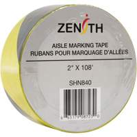 Aisle Marking Tape, 2" x 108', PVC, Noir et jaune Distribution Élite MP