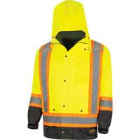 Parka de s&eacute;curit&eacute; d'hiver imperm&eacute;able 7-en-1 5057 Pioneer Yukon, Polyester, Noir/Jaune lime haute visibilit&eacute;, T-petit Distribution Élite MP