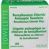 Serviette au chlorure de benzalkonium BZK, Serviette, Antiseptique Distribution Élite MP