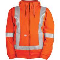High-Visibility Wind Resistant Zip-Front Sweatshirt with DetachableHood, Men's, Small, High Visibility Orange, 27.7 cal/cm² Distribution Élite MP