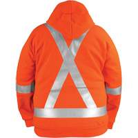 High-Visibility Wind Resistant Zip-Front Sweatshirt with DetachableHood, Men's, Small, High Visibility Orange, 27.7 cal/cm² Distribution Élite MP