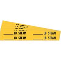 Marqueurs de tuyau avec espace vierge suivi de LB. Steam, Autocollant, 1-1/8" h x 7" la, Noir sur jaune Distribution Élite MP