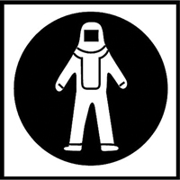 &eacute;tiquettes avec pictogramme Right to Know - Combinaison pleine protection, Vinyle, Feuille, 5/8" lo x 3/4" la Distribution Élite MP