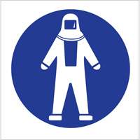 &eacute;tiquettes avec pictogramme Right to Know - Combinaison pleine protection, Vinyle, Feuille, 1-1/4" lo x 1-1/2" la Distribution Élite MP