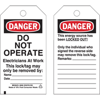 Lockout Tags, Plastic, 3" W x 5-3/4" H, English Distribution Élite MP