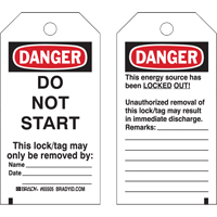 Lockout Tags, Plastic, 3" W x 5-1/2" H, English Distribution Élite MP