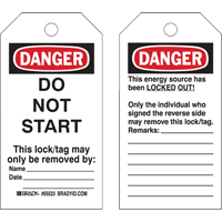 Lockout Tags, Plastic, 3" W x 5-1/2" H, English Distribution Élite MP